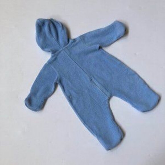 William Sonoma Blue Fleece Boys Snowsuit/Jackey/Coat 0-3 months - Picture 2 of 6
